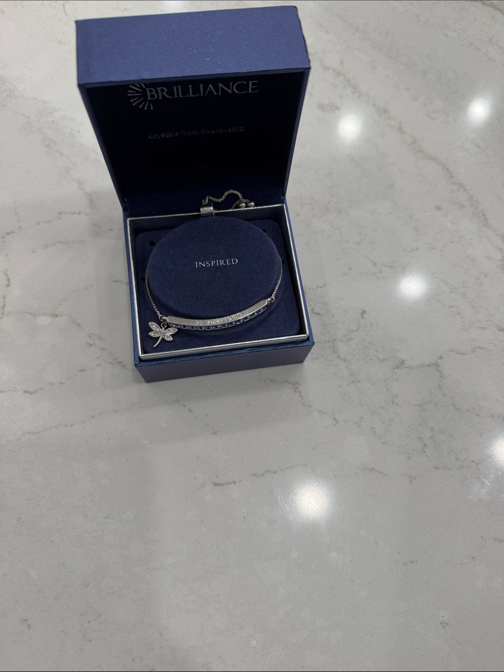 Kohl's Inspired Silver Bar Bracelet with Flower Charm - Silver